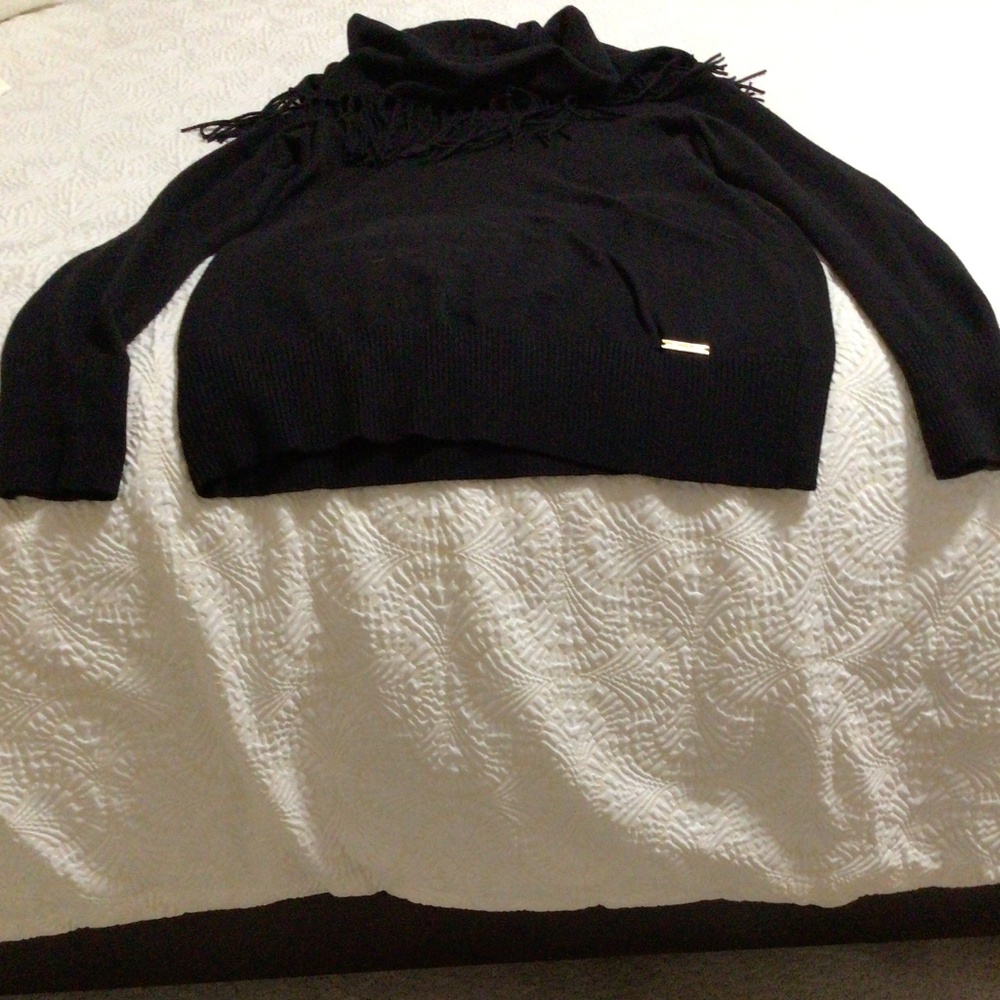 Michael Kors Fringe Black Sweater M